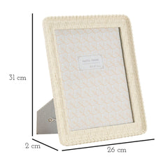 Cadre photo rectangulaire en résine style bambou 20x25 cm