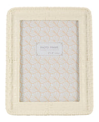 Cadre photo rectangulaire en résine imitation bambou beige