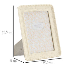 Cadre photo rectangulaire en résine imitation bambou beige