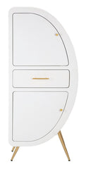 Armoire 2 portes Vénus Bois Blanc pieds Métal Doré