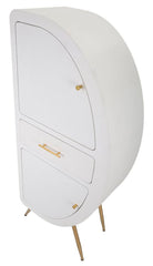Armoire 2 portes Vénus Bois Blanc pieds Métal Doré