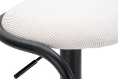Tabouret de bar rond Destiny Métal et Tissu Blanc