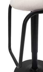 Tabouret de bar rond Destiny Métal et Tissu Blanc