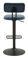 Tabouret de bar rond pivotant en métal Tissu rembourré Bleu Marine