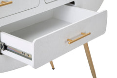 Console Vénus Bois Blanc pieds Métal Doré