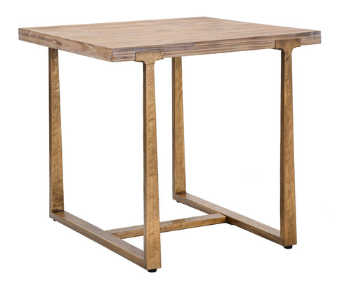 Mesa cuadrada de metal y madera Ankara