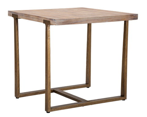 Mesa cuadrada de metal y madera Ankara