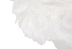 Lampadaire Slim en métal doré et abat-jour plumes synthétiques Blanc