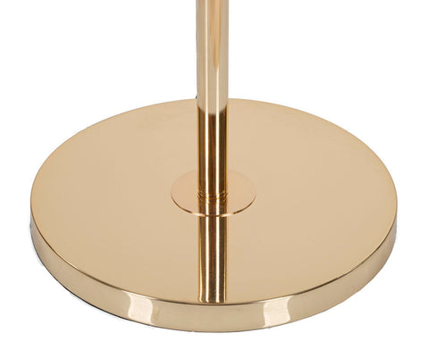 Lampadaire Slim en métal doré et abat-jour plumes synthétiques Blanc