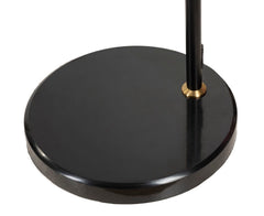 Lampadaire arqué métal noir abat-jour plumes synthétiques