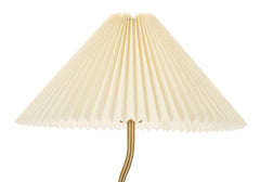 Lampe de sol Closy métal Noir et argent abat-jour Tissu blanc plissé