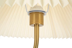 Lampe de sol Closy métal Noir et argent abat-jour Tissu blanc plissé
