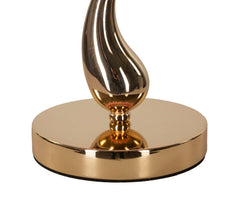 Lampe de table Chariot Métal Doré Abat-jour Plumes Synthétiques Roses