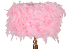 Lampe de table Tarty Métal Doré abat-jour plumes Roses