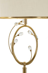 Lampe de sol métal doré abat-jour tissu beige