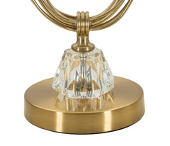 Lampe de table Versailles métal doré abat-jour tissu beige bordé d'or