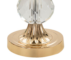Lampe de table Bratislava métal doré abat-jour tissu beige bordure dorée