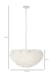 Lampe de plafond en plumes synthétiques