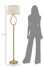 Lampe de sol métal doré abat-jour tissu beige