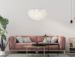 Lampe de plafond en plumes synthétiques