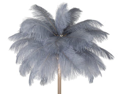 Lampe de sol Palm métal doré abat-jour plumes blanches
