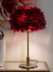 TABLE LAMPBALL FEATHER BORDEAUX CM Ø 30X50 