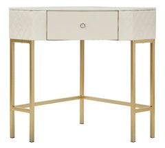 Console d'angle Sharon Cuir matelassé pieds dorés