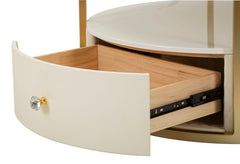 Table basse Sharon Simili Cuir effet Marbre et Métal Doré