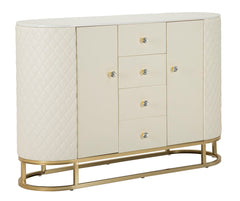 Armoire Sharon Similicuir Matelassé Pieds Dorés