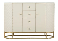 Armoire Sharon Similicuir Matelassé Pieds Dorés