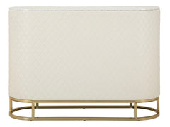 Armoire Sharon Similicuir Matelassé Pieds Dorés