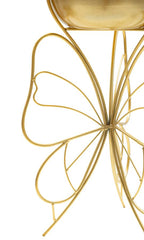 Support de vase en métal doré avec base en forme de papillon