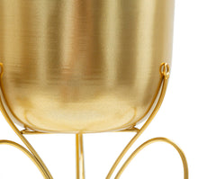 Support de vase en métal doré avec base en forme de papillon