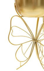 Porte-vase en métal doré avec base papillon