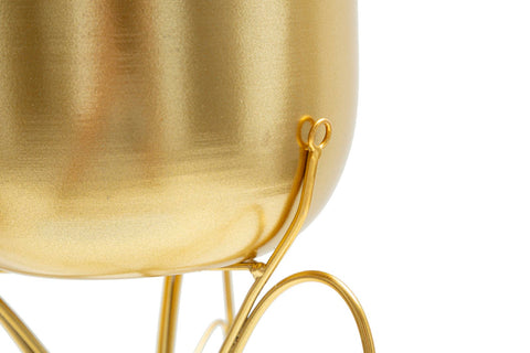 Porte-vase en métal doré avec base papillon