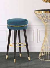BAR STOOL PARIS TEAL/GOLD CM Ø 35X74