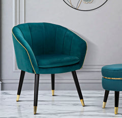 ARMCHAIR PARIS TEAL/GOLD CM 62X58X78