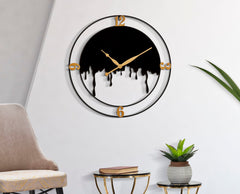 Horloge murale ronde Splash Noir et Blanc