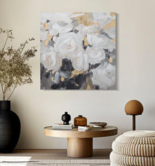 HANDMADE WALL PAINTING WHITE FLOWER -B- CM 90X3,7X90
