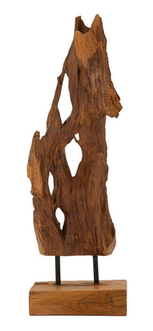 AKAR SCULPTURE TEAK CM 18X13X55