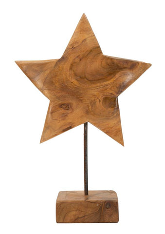 Sculpture étoile Teck recyclé
