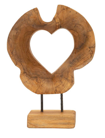 Sculpture en teck recyclé Hasi Bois Naturel