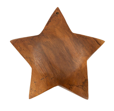 Escultura de estrella de teca