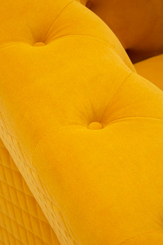 Sillón Emy Terciopelo Mostaza patas Doradas
