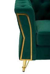 Fauteuil Emy Velours Ocre pieds Dorés