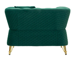 Fauteuil Emy Velours Ocre pieds Dorés