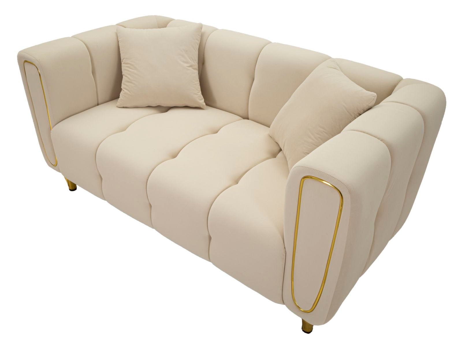 SOFA ALMA CREAM WITH CUSHIONS CM 155X81X71