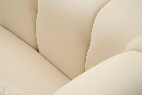Fauteuil Alma Velours Crème pieds Dorés