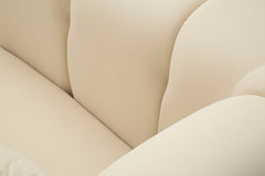 Fauteuil Alma Velours Crème pieds Dorés