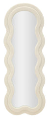 Miroir mural Teddy Tissu bouclé Crème cadre en bois